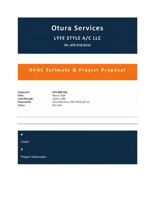 HVAC Estimate & Project Proposal Service