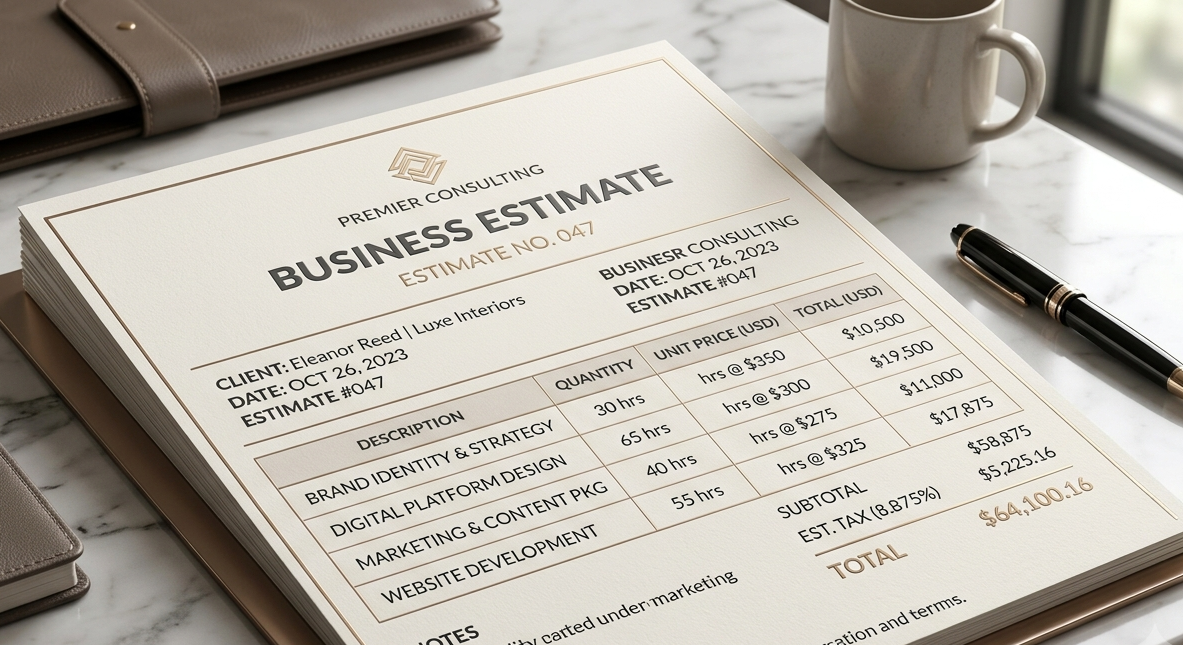 Luxury Business Estimate Template